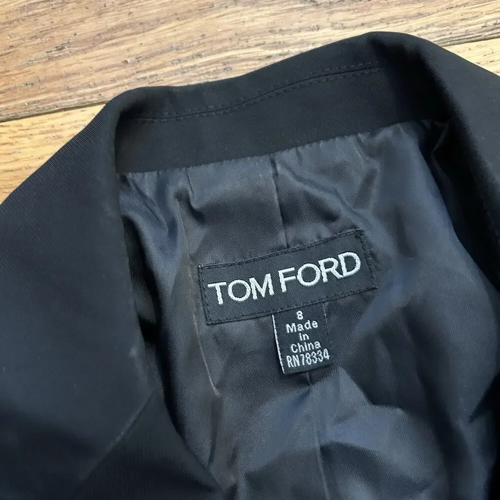 Tom Ford Black Women’s Blazer Single Button Suit Jacket Preppy Event Size 8